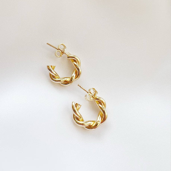Lily Twist Hoops Earrings Gold Filled