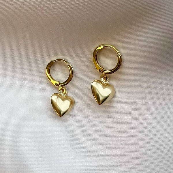 Hartley Valentine’s Day Heart Hoops Gold Filled Earrings