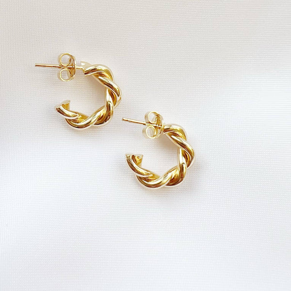 Lily Twist Hoops Earrings Gold Filled