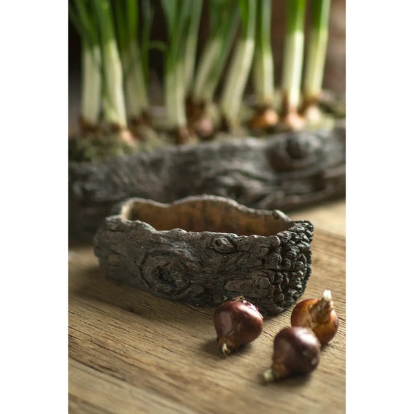 Table Top Cement Log Planter
